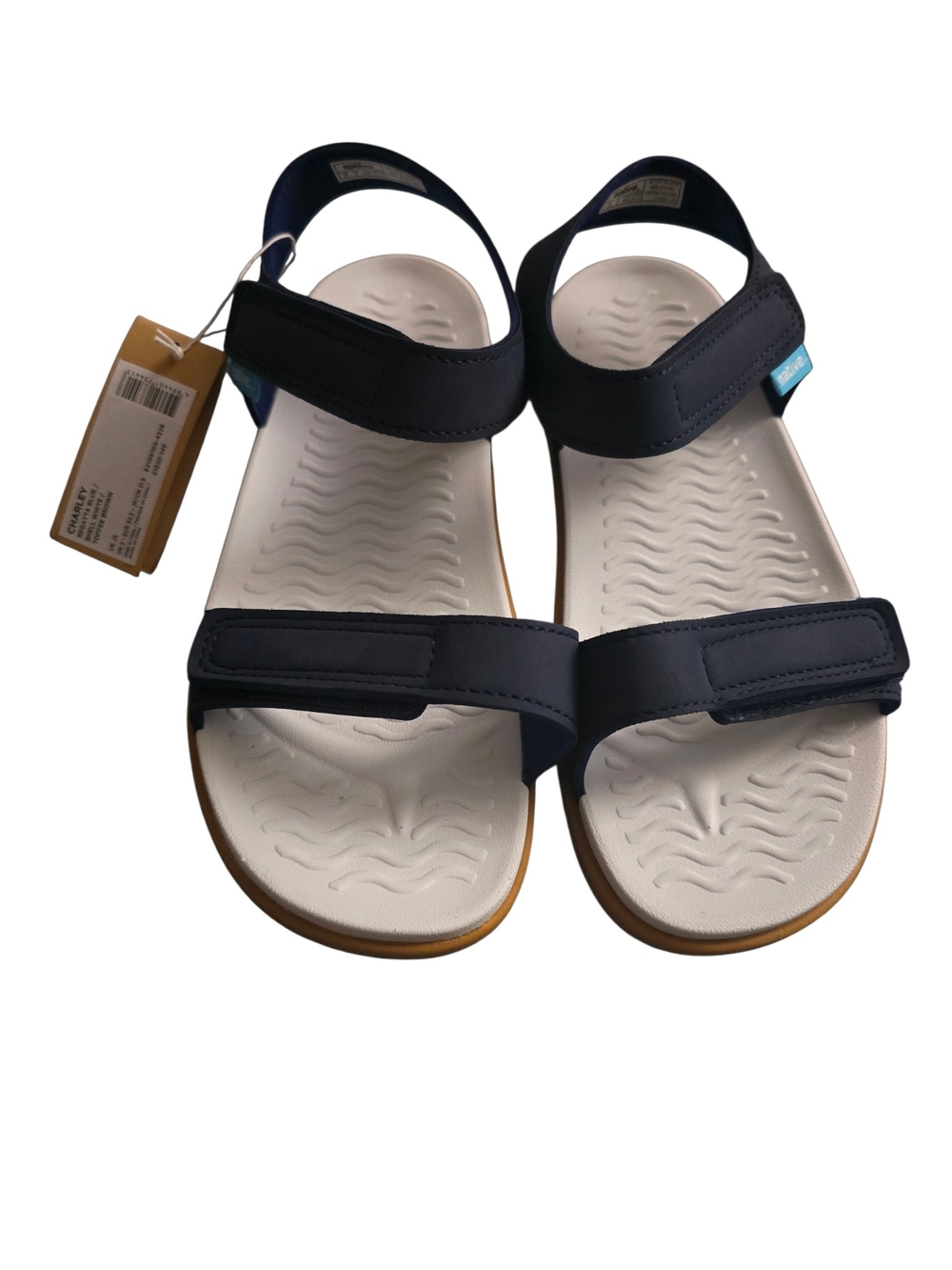 Native Kids Navy and White Adjustable Strap Sandals